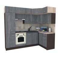 Bucatarie de Colt BIG GENA NEW ST. 140-250, Wenge / Decor K352